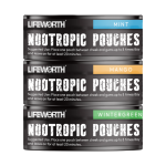 LIFEWORTH Customize Faster Absorption Mint Nootropic Energy Pouches Cans Nicotine Free