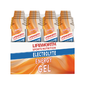 LIFEWORTH Caffeine Free Fruit Quick Release Sports Energy Gels with Electrolytes for Peak Performance