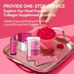 LIFEWORTH Vegan Pomegranate Flavor Collagen Peptide Solution Jelly Stick with Vitamins Minerals for Nail Hair Support Glow