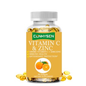 Vitamin C Softgel Factory - OEM Vitamin C Zinc 1000mg 20mg Immune