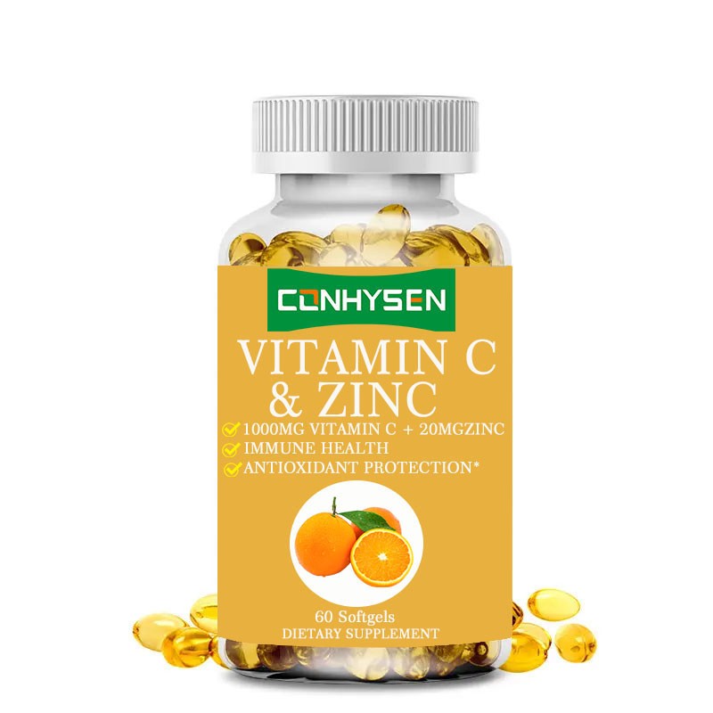 Vitamin C Softgel Factory - OEM Vitamin C Zinc 1000mg 20mg Immune