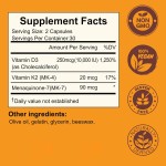Vitamin D3 K2 Softgel Supplier - OEM Organic 10000IU D3 20mcg K2 Vegan