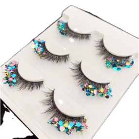 Stage Eyelash Manufacturer - OEM Colorful Sequins Performance