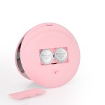 Table Makeup Mirror Supplier - Pink Round Desktop Adjustable Rotating Small