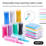 Eyelash Brushes Factory - Disposable 100pcs White Long Tip Makeup Applicator