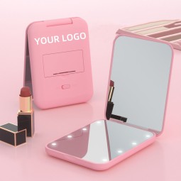 Makeup Mirror Factory - Custom Logo Portable 2X LED Travel Pocket Mirror