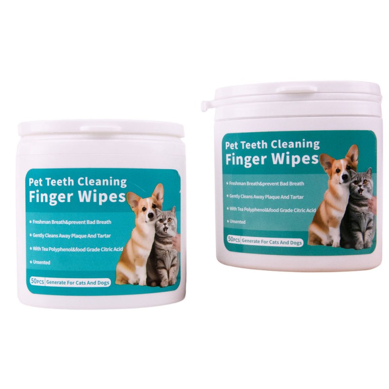 Dog Teeth Wipes Manufacturer - No-Rinse Teeth Whitening Pet Finger Cleaning Wipes