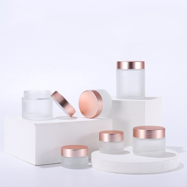 Cosmetic Jar Manufacturer - Hot Sale 50ml 60ml Rose Gold Lid Cream Glass Jar