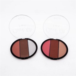 Blush Palette Manufacturer - 3 in 1 Blush Contour Light Cheek Kits Private