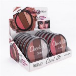 Blush Palette Manufacturer - 3 in 1 Blush Contour Light Cheek Kits Private