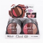 Blush Palette Manufacturer - 3 in 1 Blush Contour Light Cheek Kits Private