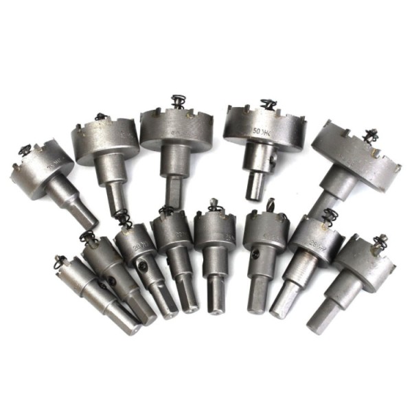 Tungsten Carbide Drill Manufacturer - 16 Pcs TCT Hole Saw Set 15mm to 50mm
