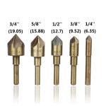 Countersink Bit Manufacturer - 5PCS HSS 5 Flutes 82 Degree Chamfer Cutter