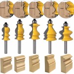 Router Bit Set Manufacturer - 5 Bit Casing & Base Molding 8mm Shank