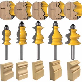 Router Bit Set Manufacturer - 5 Bit Casing & Base Molding 8mm Shank