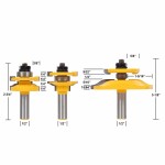 Router Bit Set Factory - 1/2" Shanks Round Over Rail & Stile 3 Bit Set