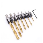 Wood Drill Set Factory - 7pcs 3mm-10mm Titanium HSS Countersink Chamfer Bits