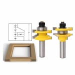 Router Bit Set Factory - 1/2" Shanks Round Over Rail & Stile 3 Bit Set
