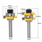 Router Bit Set Supplier - 2pcs Tongue and Groove 1/4" X 1/4" 8mm Shank