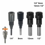 Router Bit Extension Factory - 1/4" 8mm 12mm 1/2" Shank Rod Converter Collet