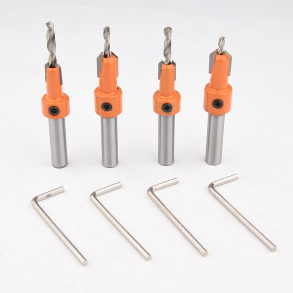 Countersink Bits Factory - 6Pcs Set TCT YG8 Alloy Head Taper Hole Drill