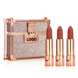 Lipstick Set Supplier - Personalized Matte 3 Piece with Chain Bag Vegan