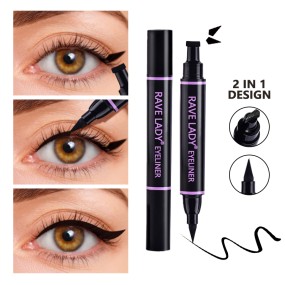 Eyeliner Pen Supplier - Double Ended Waterproof Fast Dry Black Liquid Pencil