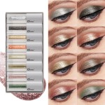 Liquid Eye Shadow Factory - O'CHEAL 8 Pcs/Set Metallic Starlight Glitter Waterproof