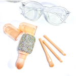 Makeup Brush Factory - Clear Crystal Biamond Handle 4-in-1 Eyeshadow Foundation