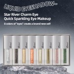 Liquid Eye Shadow Factory - O'CHEAL 8 Pcs/Set Metallic Starlight Glitter Waterproof