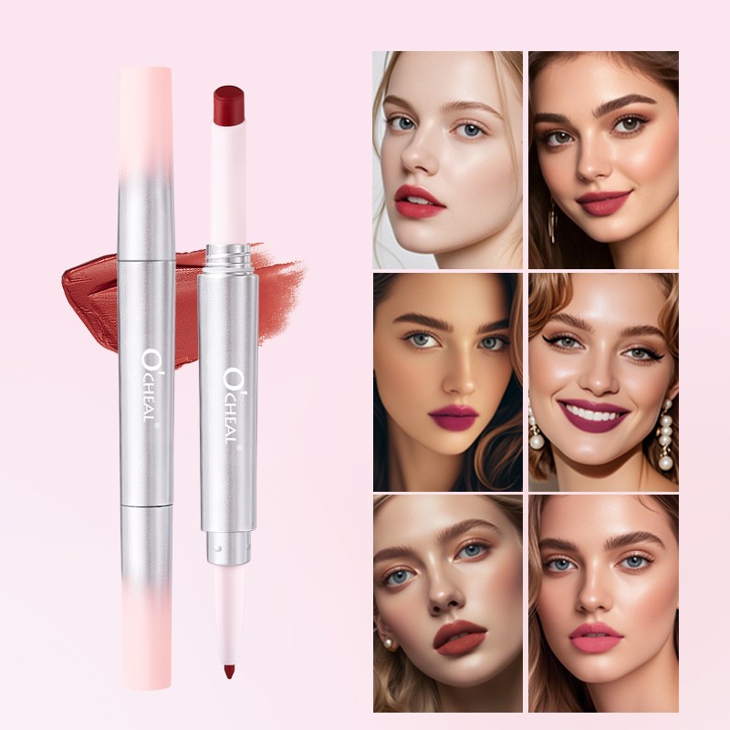 Lip Gloss Manufacturer - 2 in 1 Lip Liner 6 Colors Red Vegan Double Ended
