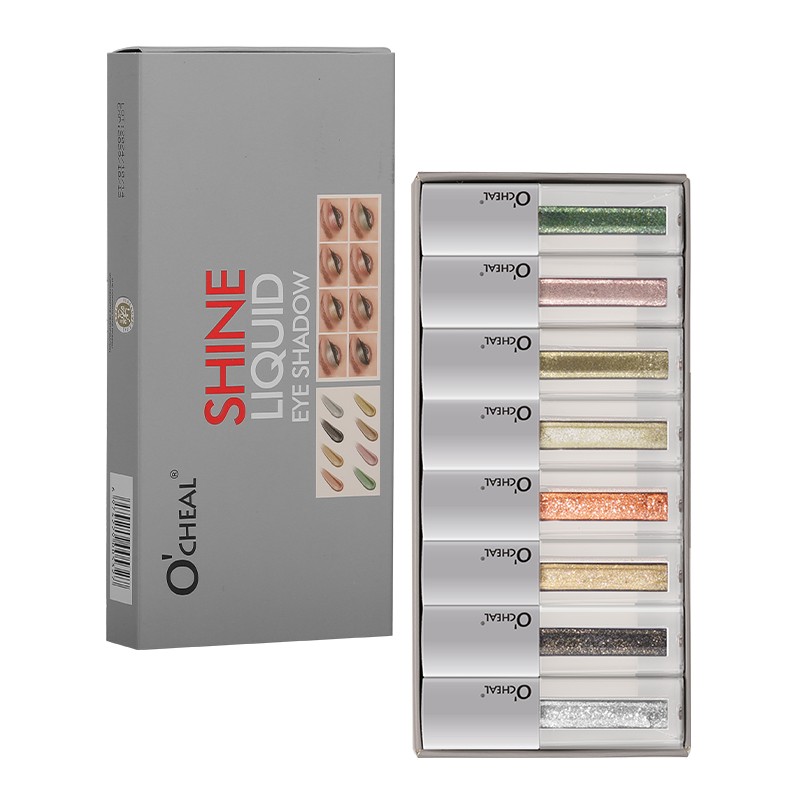 Liquid Eye Shadow Factory - O'CHEAL 8 Pcs/Set Metallic Starlight Glitter Waterproof