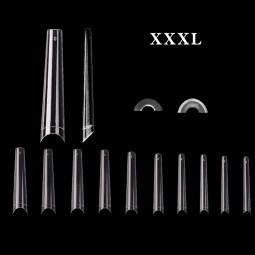 Nail Tips Factory - Ready to Ship 600 Pcs Clear Soft Gel Non C Curved