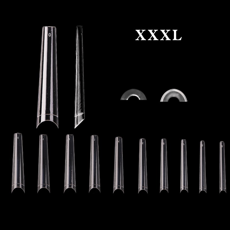 Nail Tips Factory - Ready to Ship 600 Pcs Clear Soft Gel Non C Curved