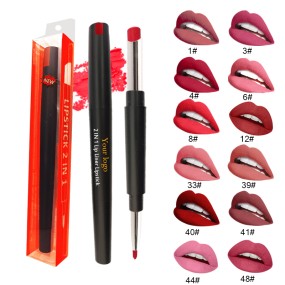 Lipstick Set Supplier - STKH01 Private Label Velvet Matte 2 in 1 with Liner