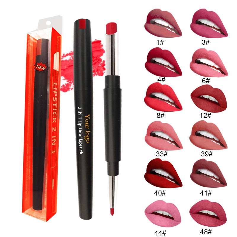 Lipstick Set Supplier - STKH01 Private Label Velvet Matte 2 in 1 with Liner