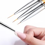 Nail Art Brush Factory - 3Pcs Acrylic French Stripe Liner Brush 3D Pen