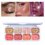 Blush Powder Factory - 8 Color Press Powder Shimmer Face Makeup Cheek Blush