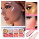 Blush Powder Factory - 8 Color Press Powder Shimmer Face Makeup Cheek Blush