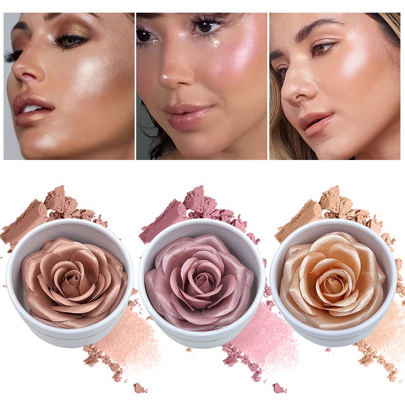 Rose Blush Supplier - 3D Rose Blush Highlighter Cheek Contour Flower Petals