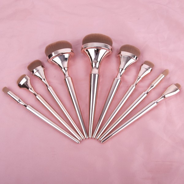 Pink Makeup Brushes Factory - Professional 9Pcs Pink Cosmetic Brush Kits