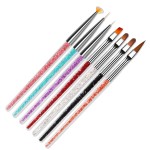 Manicure Brush Set Factory - 7pcs/set Crystal Handle UV Gel Painting Pen