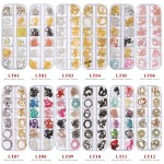 Nail Charms Manufacturer - 12 Grid Metal Chains Manicure Jewelry 3D
