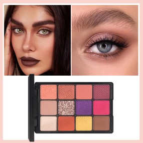 Eye Shadow Palette Supplier - 12 Colors Matte Glitter Natural High Pigment