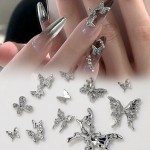 Butterfly Nail Charms Factory - 20pcs/bag Alloy Nail Art Jewelry 3d