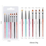 Manicure Brush Set Factory - 7pcs/set Crystal Handle UV Gel Painting Pen