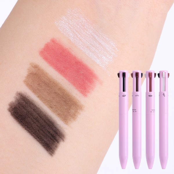 Multicolor Makeup Pen Supplier - 4-in-1 Multicolor Eyebrow Eyeliner Highlight
