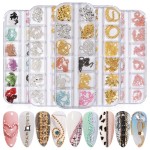 Nail Charms Supplier - New Small Chain Accessories 12 Box Gold Silver