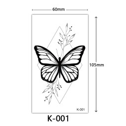 Tattoo Stickers Manufacturer - English Letters Flowers Butterfly Sketch Lines