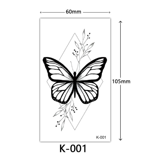 Tattoo Stickers Manufacturer - English Letters Flowers Butterfly Sketch Lines